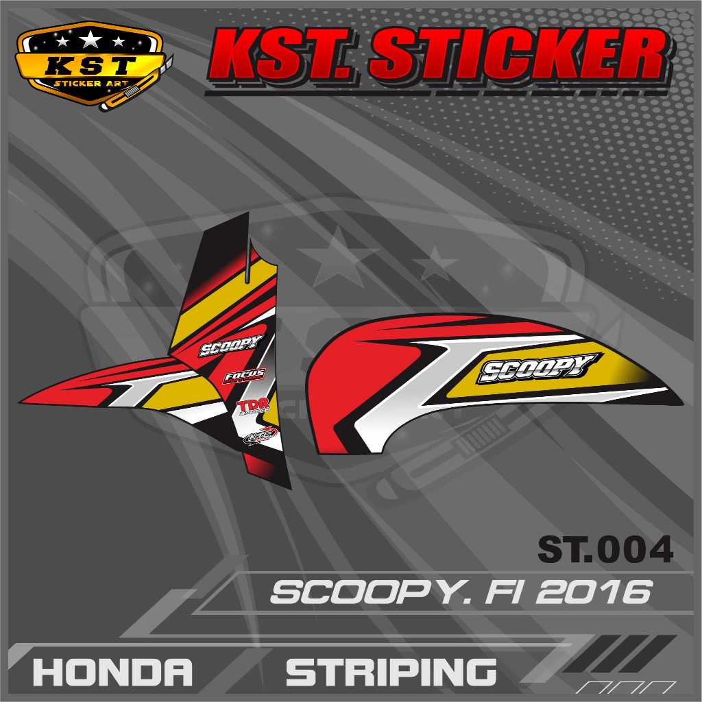 Striping Scoopy 2016 - Sticker Striping Honda Scoopy 2016 Desain Racing . ST 004