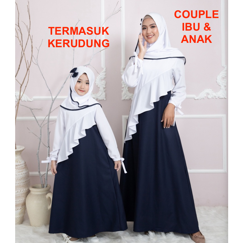 221904 Nywan Apparel baju pakaian dress muslim Gamis couple kopel ibu Anak remaja KAKAK ADIK PEREMPU