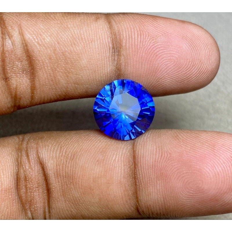Batu King Safir Sapphire Chatam Royal blue king safir sapphire hardness 8-9 skala mohs Dim 13mm
