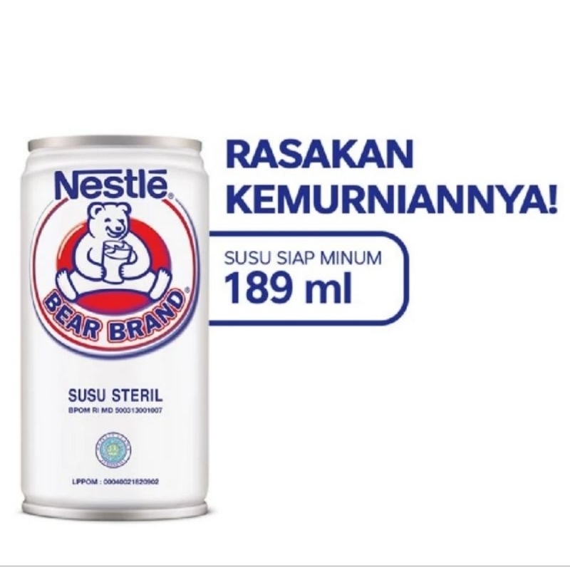 

susu steril kaleng 189ml - bear brand