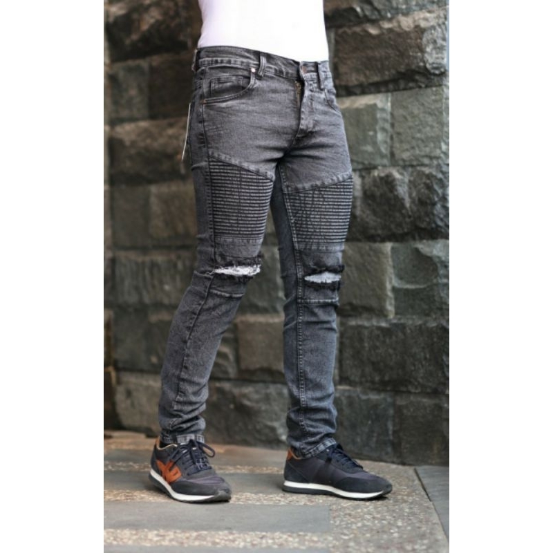 COD ( BAYAR DI TEMPAT ) CELANA BIKERS JEANS PRIA