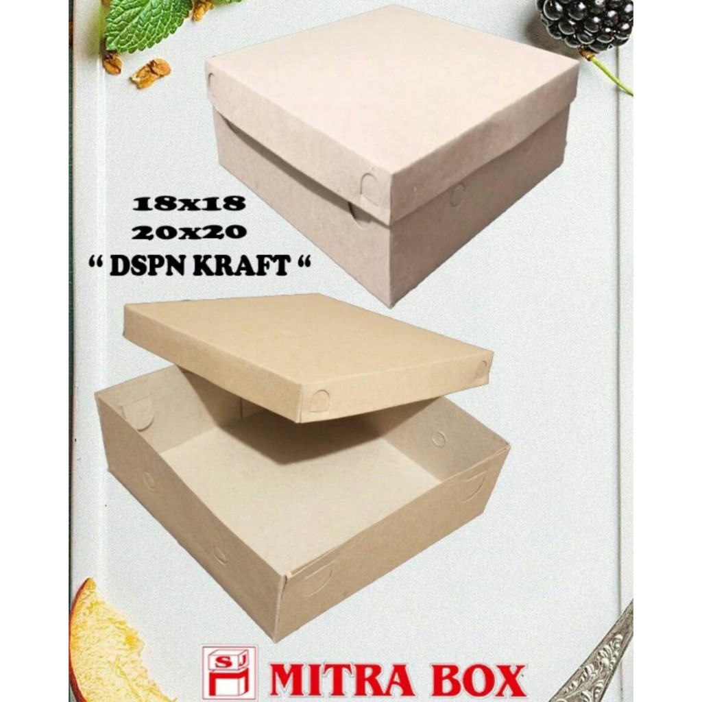 

dus nasi box nasi DSPN KRAFT polos ukuran 18x18 20x20 isi 100 pcs