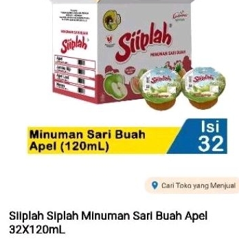 

siiplah sari buah apel isi 32 pcs(120ml