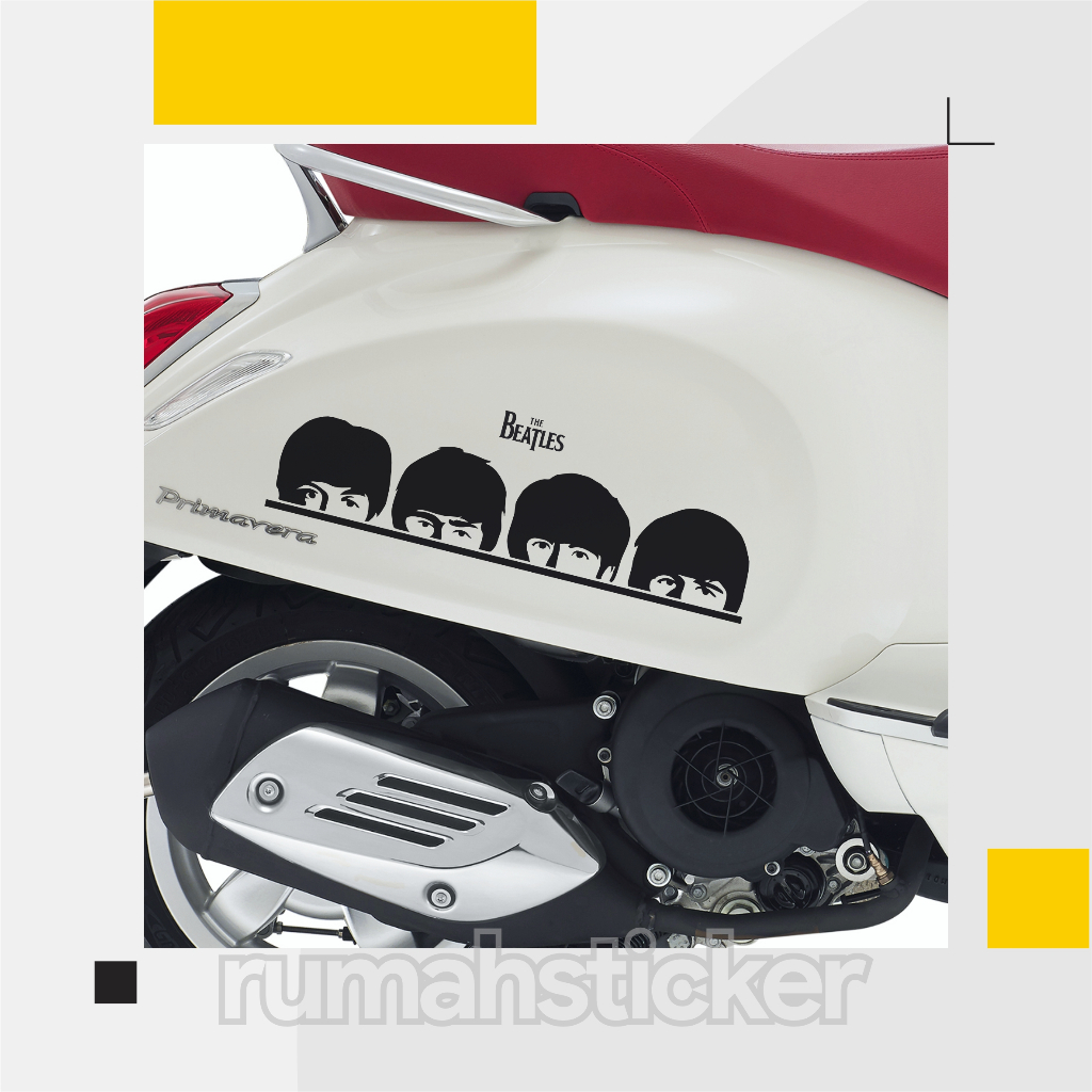 STICKER STIKER CUTTING VESPA SCOOPY GENIO FILANO DLL THE BEATLES PERSONEL HALF FACE