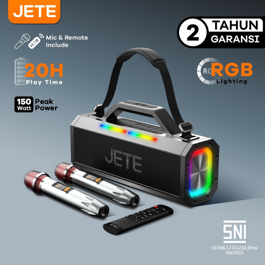 JETE Speaker Bluetooth Karaoke 150W JETE SB1 with Wireless Mic - Speaker Bluetooth free Mic | Garans