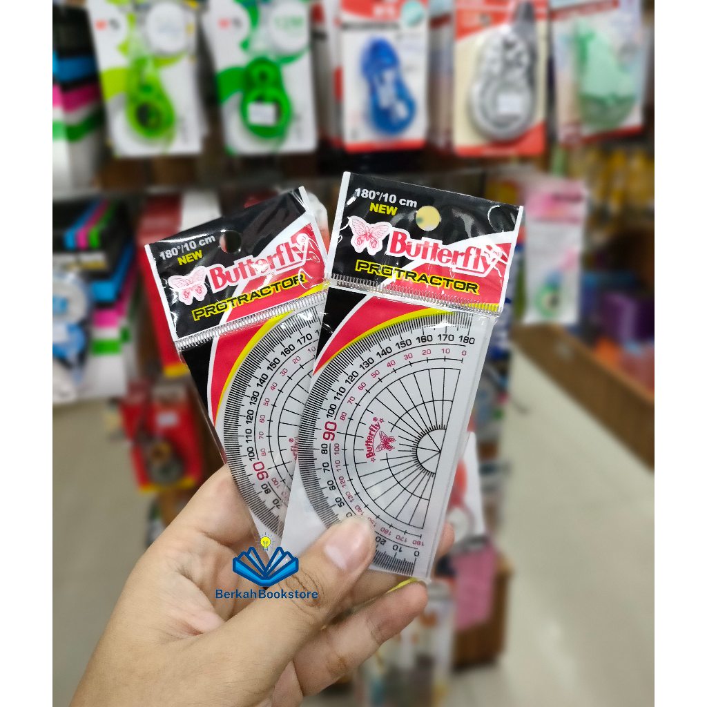 

PENGGARIS BUSUR BUTTERFLY NO.4 / PROTRACTOR 180° / 10 CM / 1 PCS