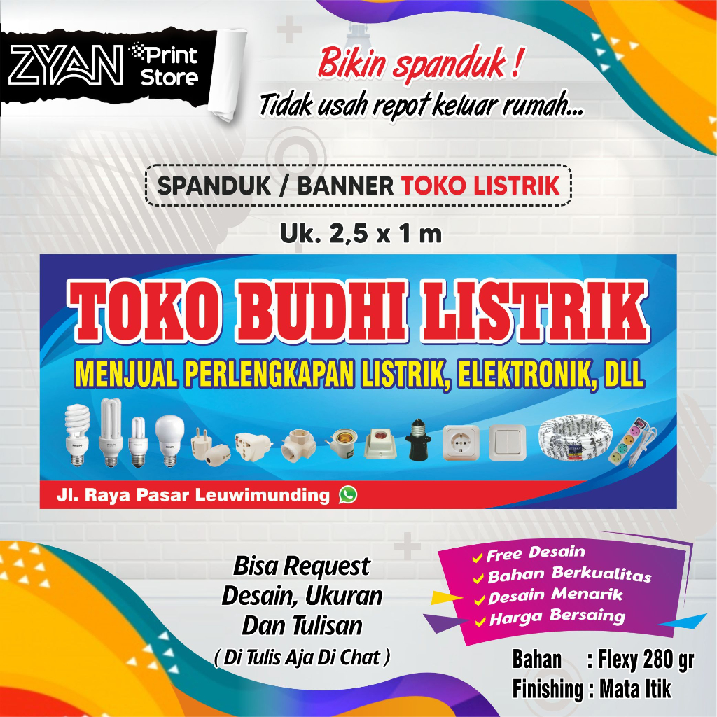 SPANDUK BANNER TOKO LISTRIK