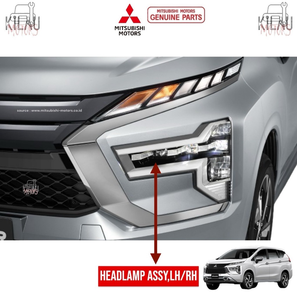 Lampu Headlamp Assy Bumper Depan Original Mitsubishi New Xpander 8301D837 8301D838