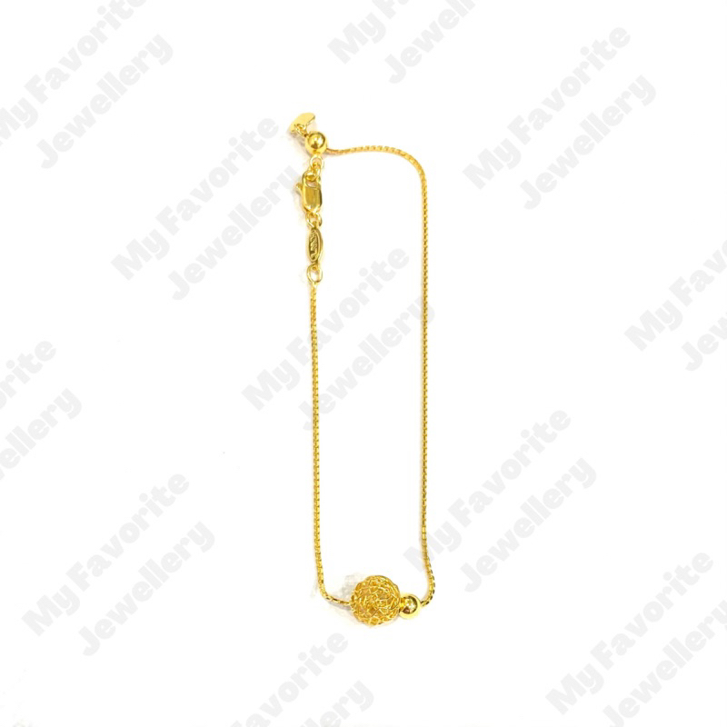 Gelang Serut Ringan Bola Krawang Emas Asli Kadar 700