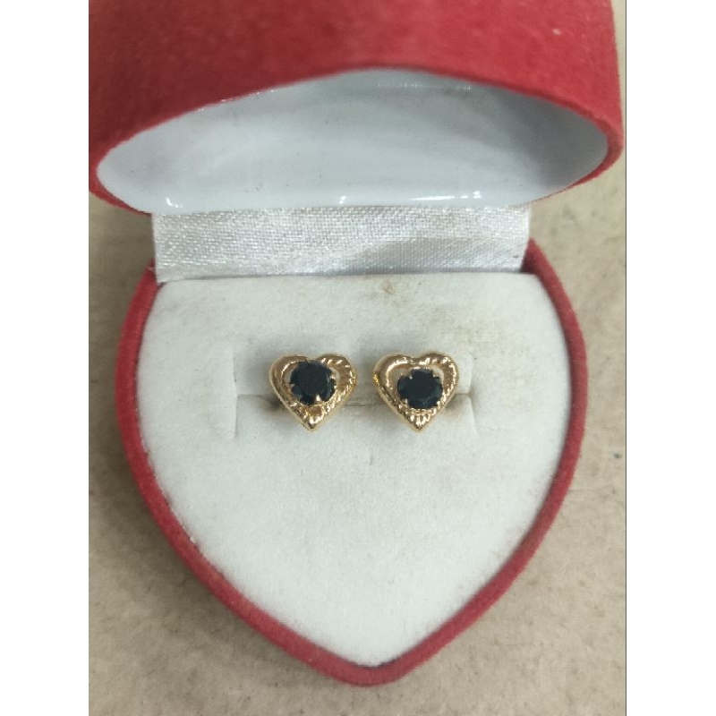 giwang love mata hitam 1/2 gram emas muda