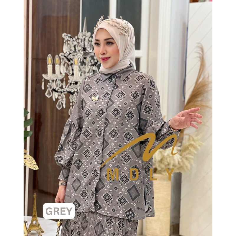 Atasan The New Lara Shilla Pleats Zayna Aileen Set Kamala Dress by MDLY Premium Gamis Lebaran Kekini
