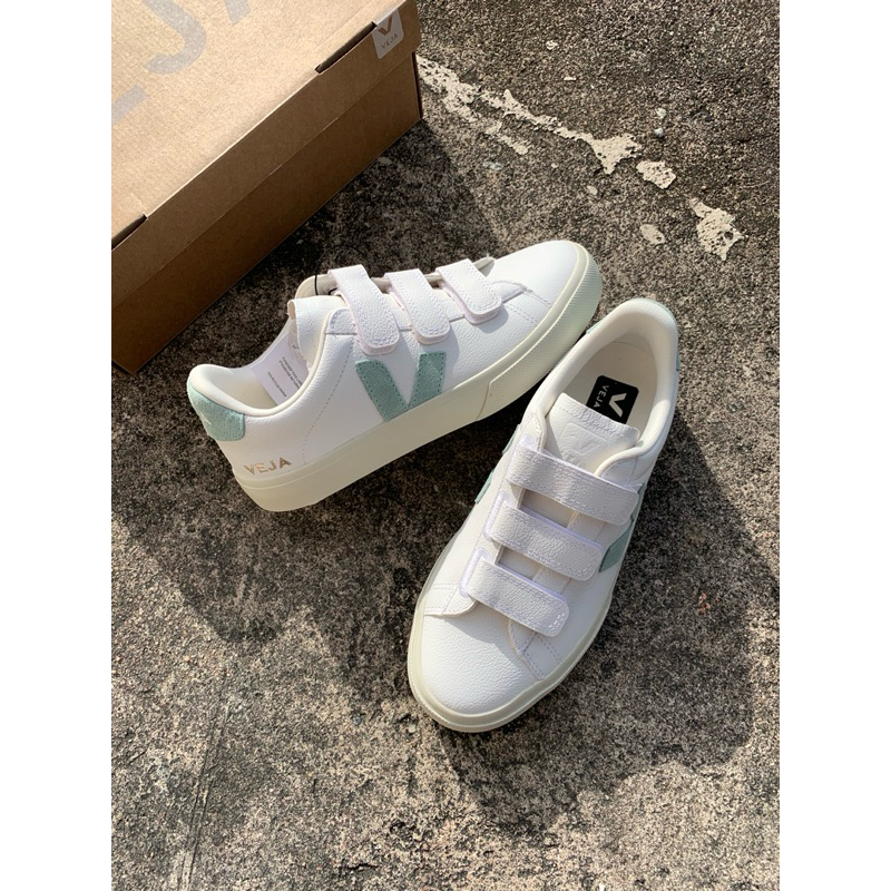 VEJA VELCRO RECIFE WHITE MATCHA LEATHER ORIGINAL