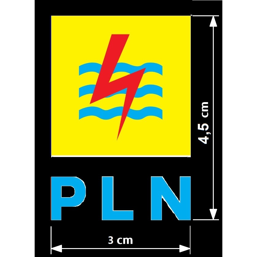 

Stiker PLN Custom Background Hitam 3x4,5 cm