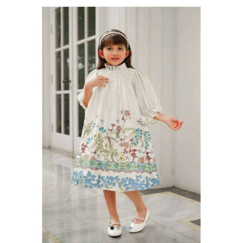 serenity soiree smocked dress ivory - L
