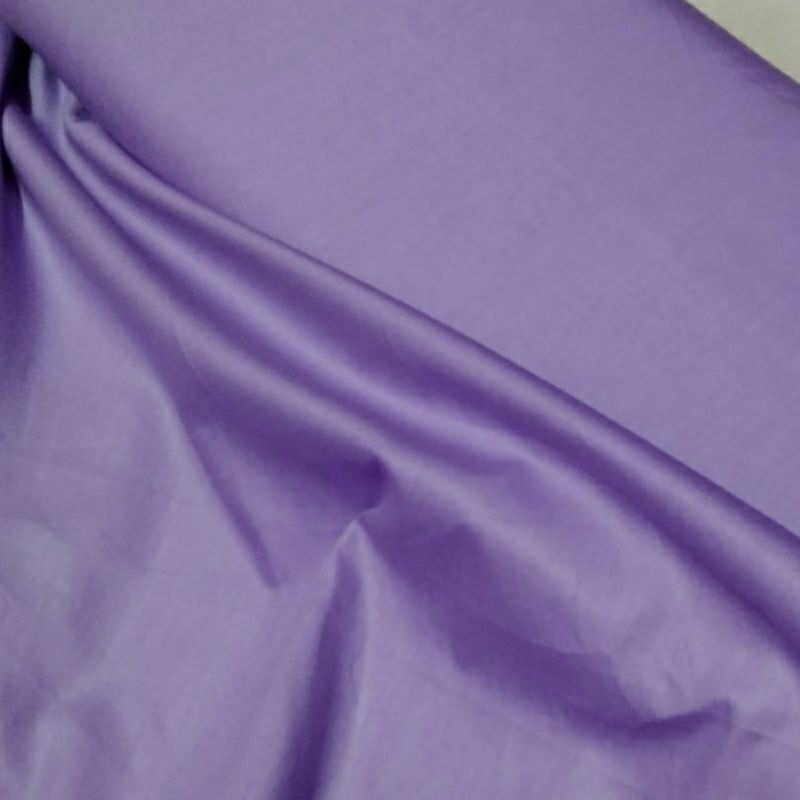 bahan kain katun poplin ex garment branded grade a polos warna ungu lilak