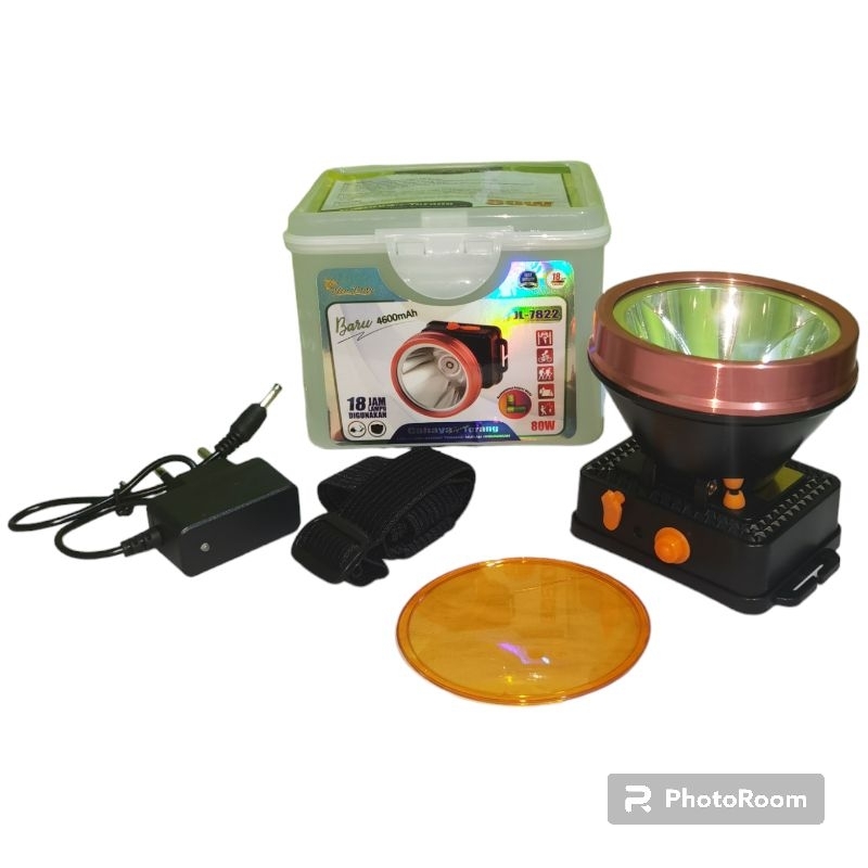 senter Kepala Jinlong 80W JL-7822 ll Tahan hingga 18jam ll ORIGINALL jinglong 100%