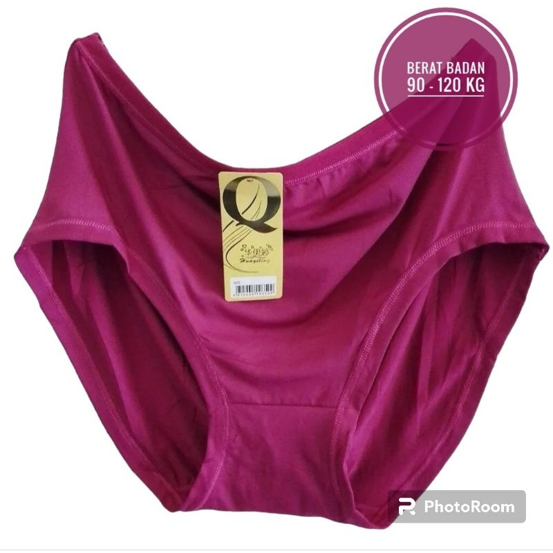 Celana Dalam Wanita Jumbo BB ± 75-120kg / CD Wanita Jumbo Bahan Adem - Huayiting Polos/ Cd Celana Da