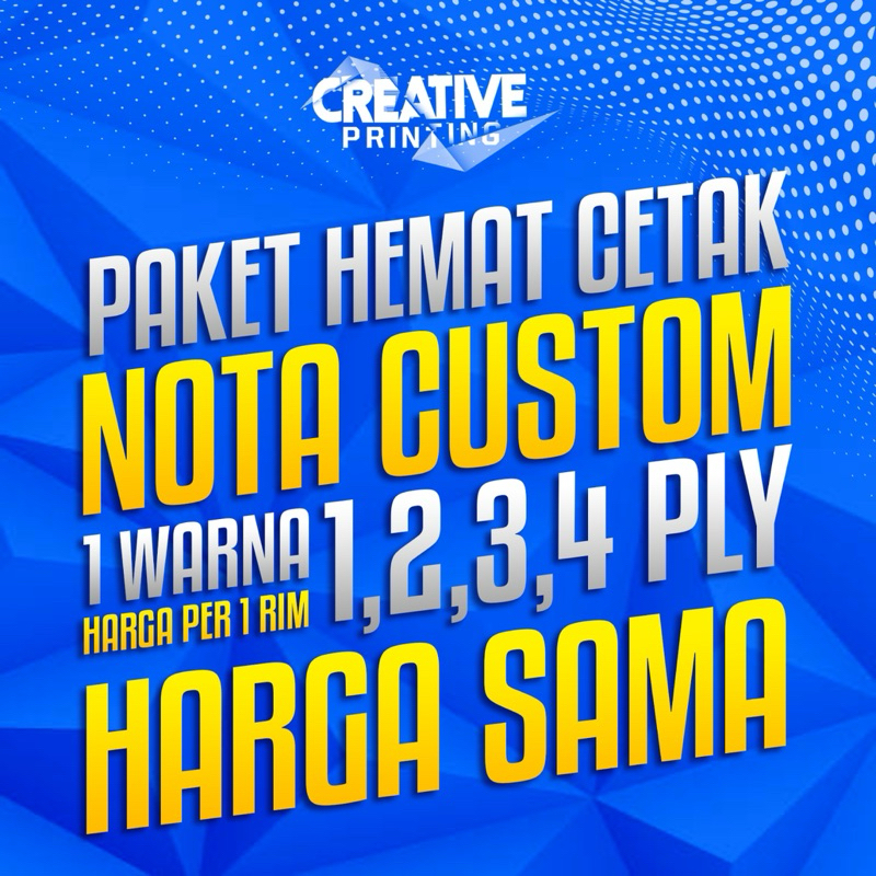 

PAKET HEMAT NOTA CUSTOM 1,2,3,4 PLY | 1 WARNA | 1 RIM | HARGA SAMA