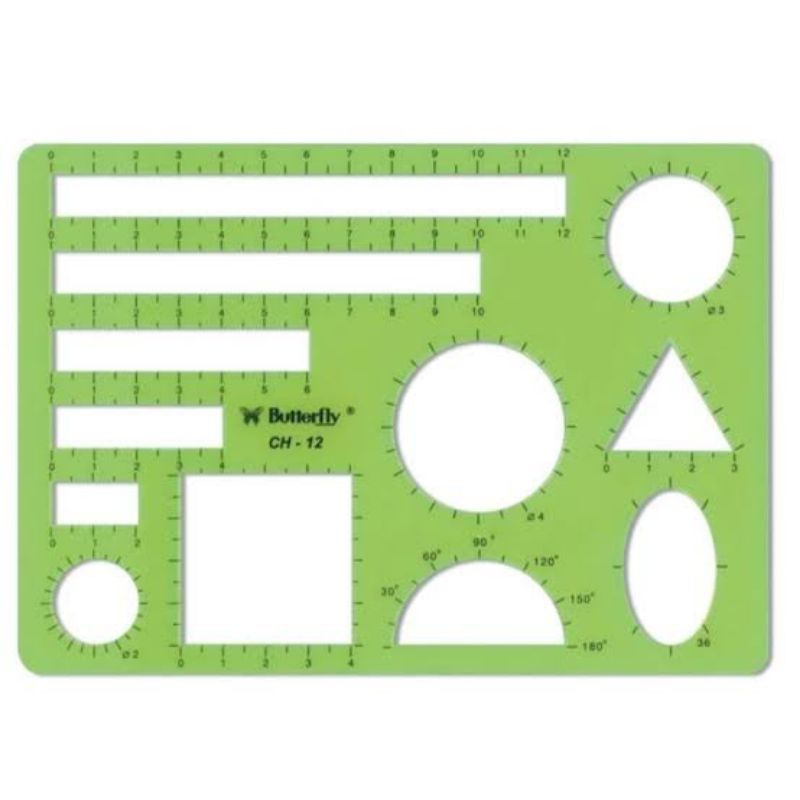 

BUTTERFLY CH12 MATHEMATICAL TEMPLATE RULER PENGGARIS CETAK BANGUN DATAR