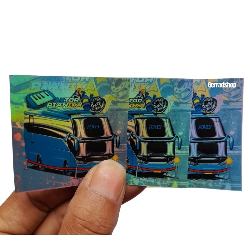 

Isi 3 Pcs stiker bus hologram aktor pianika