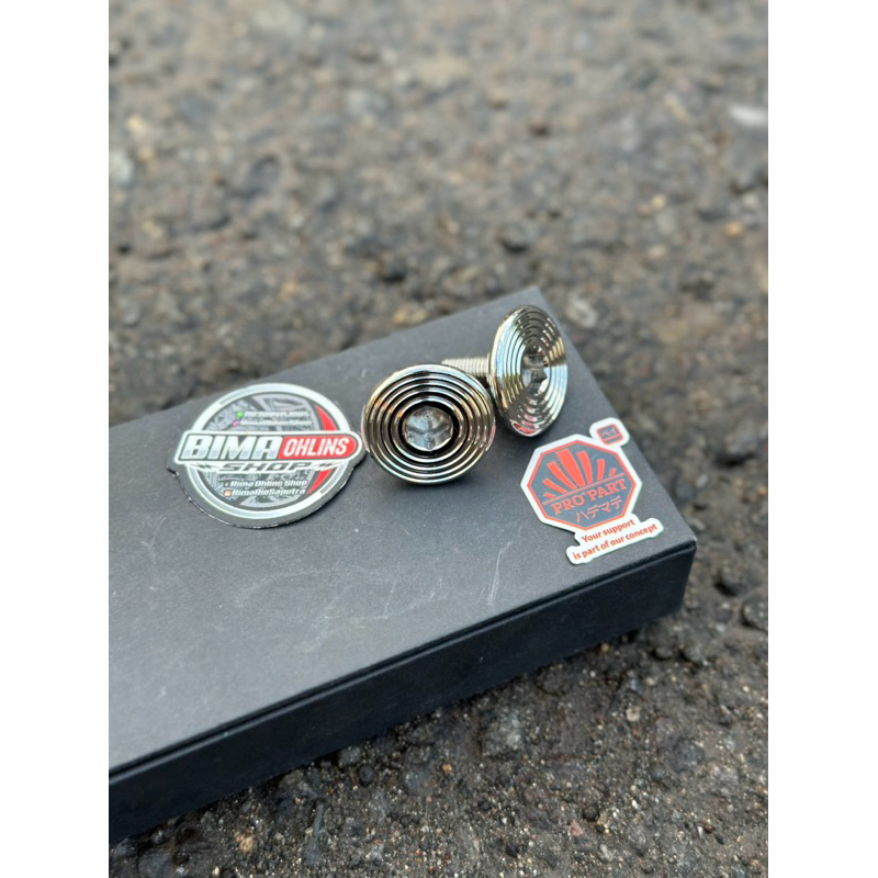 Ring Manisan Baut Komstir T Segitiga Atas Stainless Universal Ninja Vixion RX King Dll Baut L M10 ( 