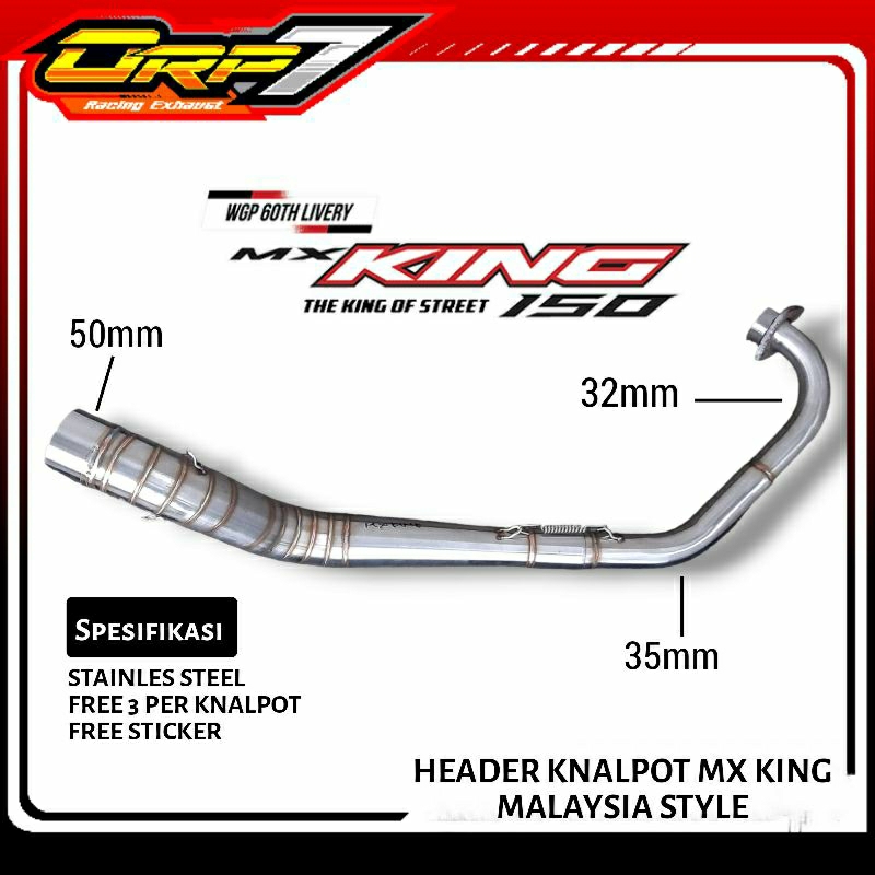 LEHER KNALPOT MX KING MALAYSIA FULL STAINLES
