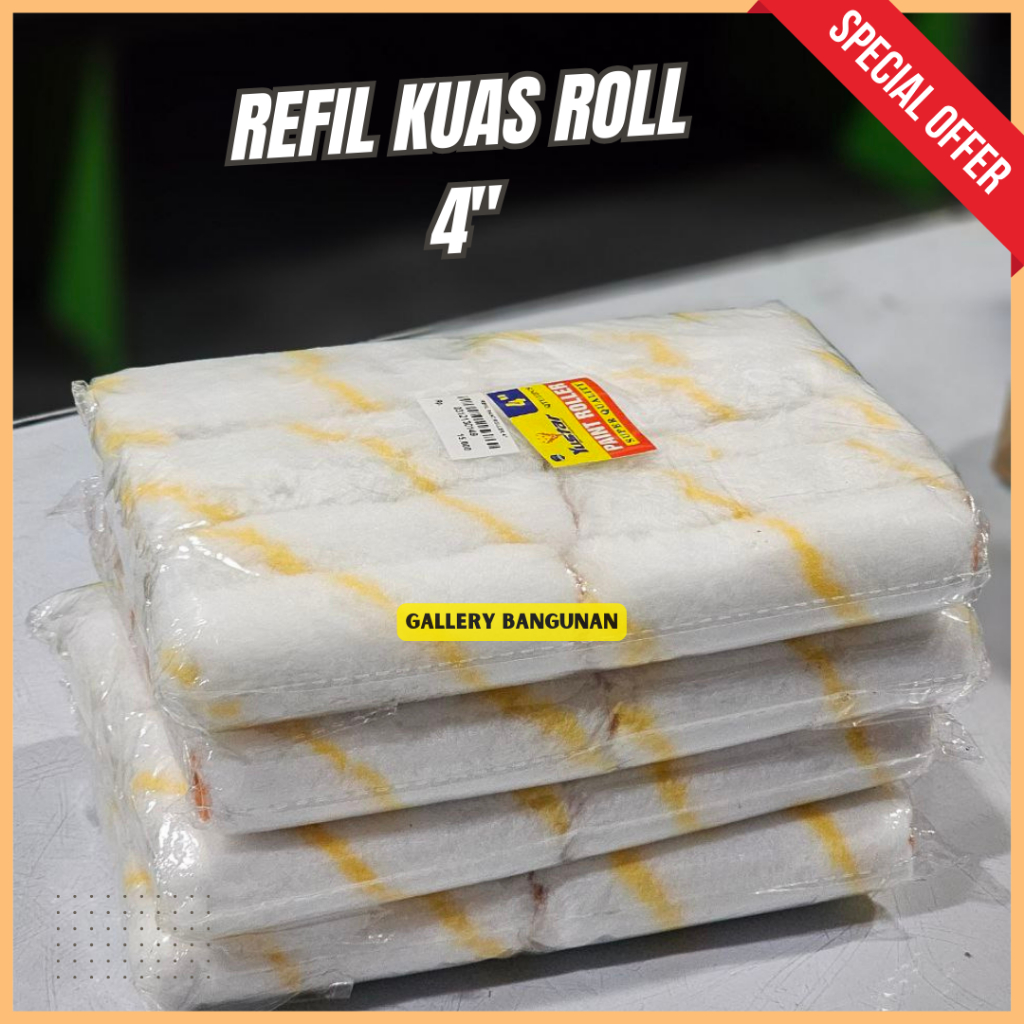 

Refil Kuas Roll 4" isi 12pcs Kapal Kecil Waterbased
