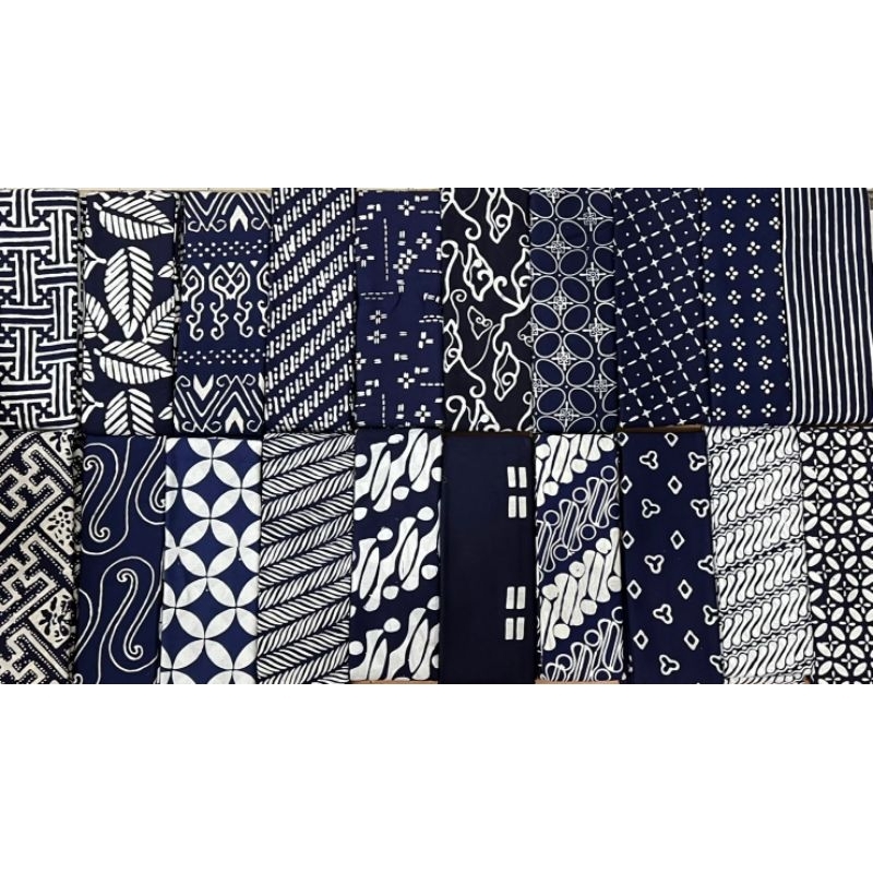 Kain batik solo cap garutan biru dongker