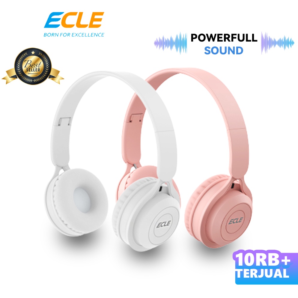 Bagus Banget ECLE Headphone Bluetooth Headset Bluetooth InEar Deep Bass Stereo  Nirkabel Hifi Stereo