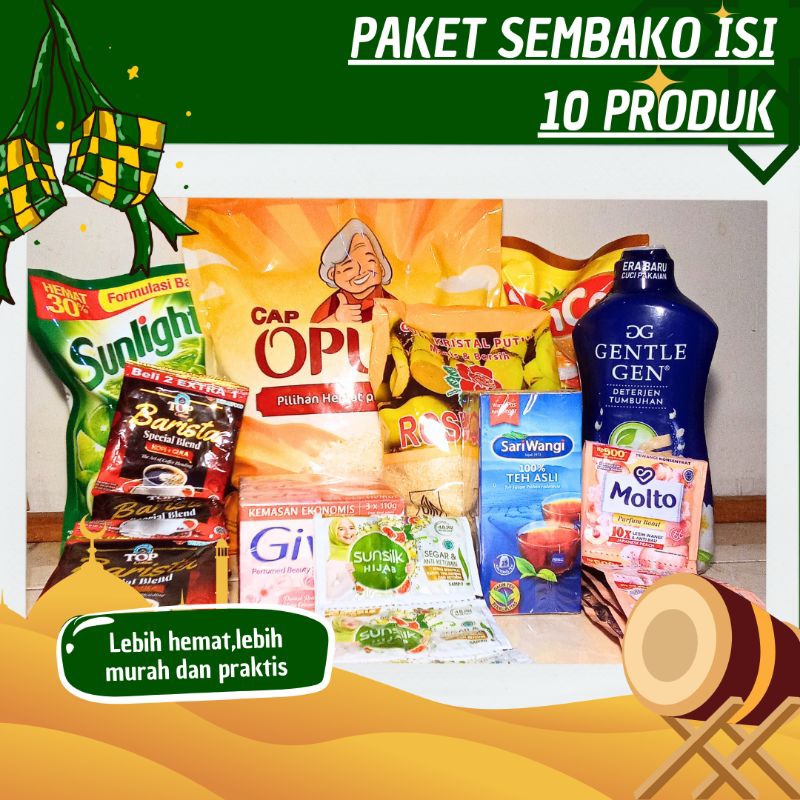 

PAKET SEMBAKO MURAH ISI 10 PRODUK KEBUTUHAN POKOK