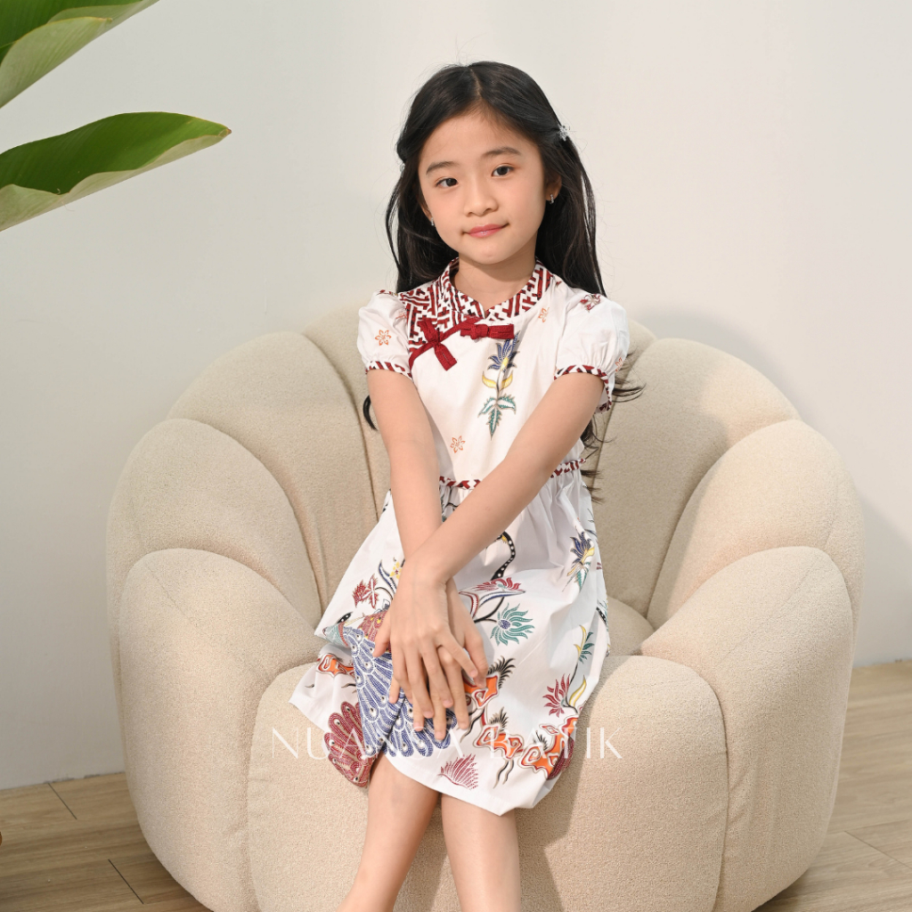 Nuansa Batik Dress Batik Cheongsam Anak Bahan Katun Stretch