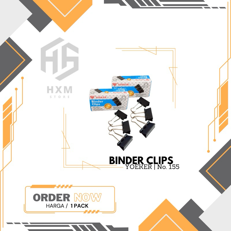 

Binder Clips / Penjepit Kertas YOEKER - No. 155 [1 Box]