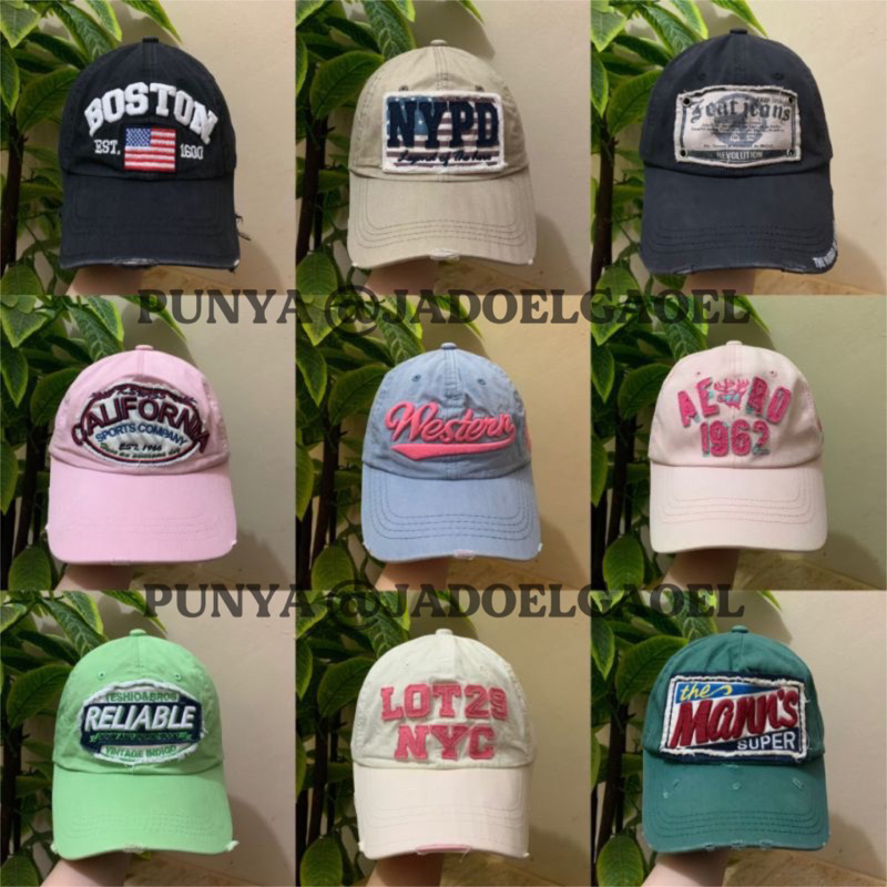 TOPI AESTHETIC, BASEBALL,BORDIR,Y2K, CORDUROY,SIMPLE