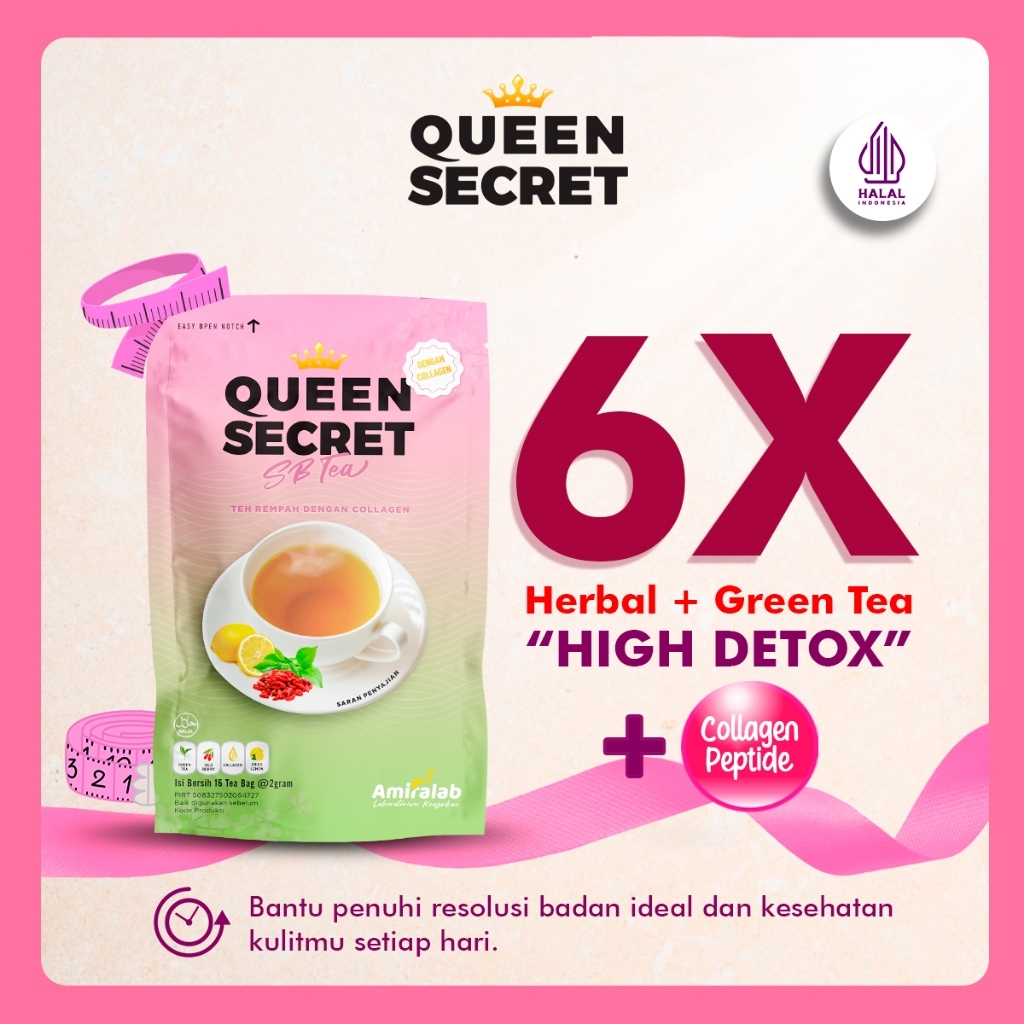 

Paket Diet Ampuh AMIRALAB Queen Secret Slimming Beauty Teh Menurunkan Berat Badan Teh Detox Mengurangi Nafsu Makan Isi 15 bag