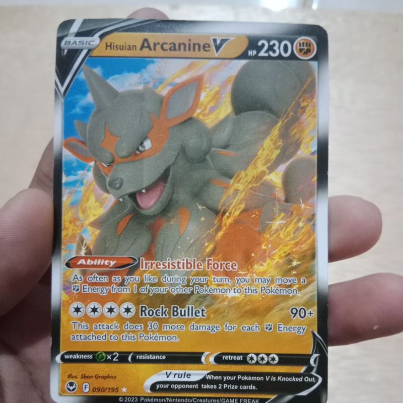 kartu pokemon hisuian arcanine 90/195