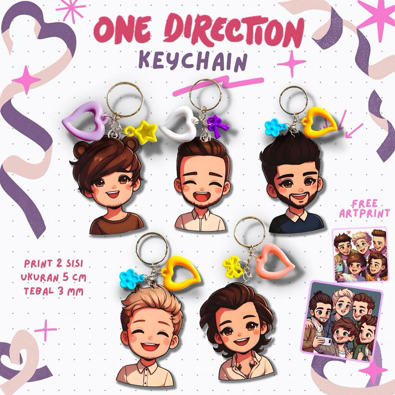 One Direction Keychain Acrylic