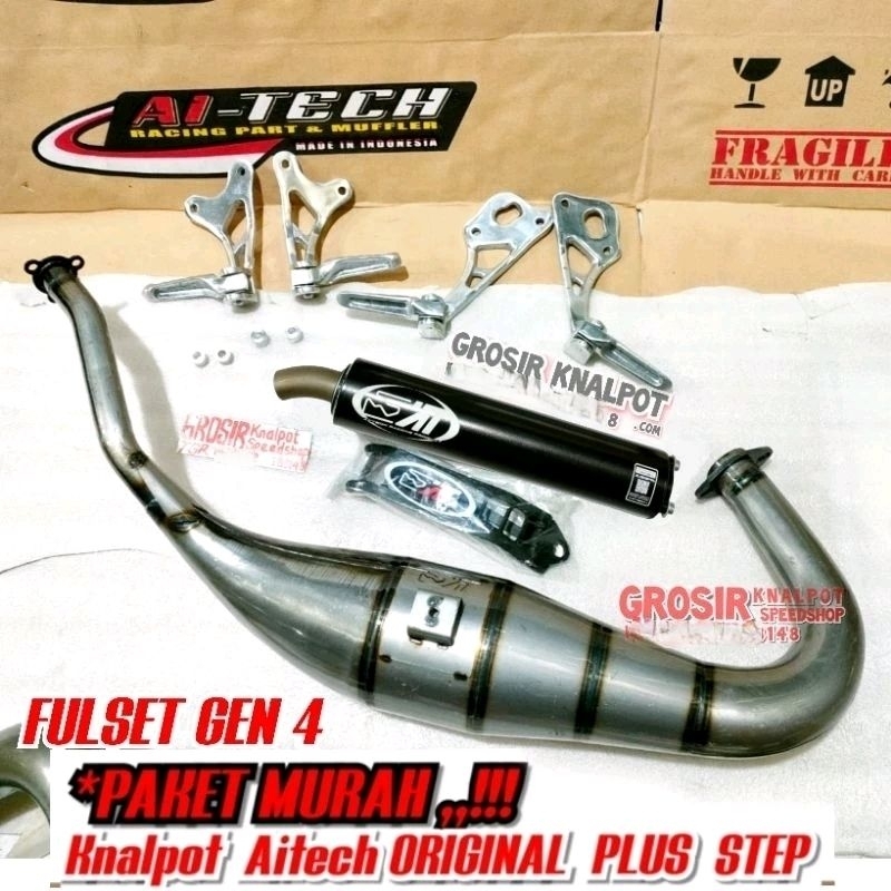 Paket MURAH Knalpot Aitech Big volume Original Ori Galvanis PLUS Step Non jomlo model Cobra Ninja R 