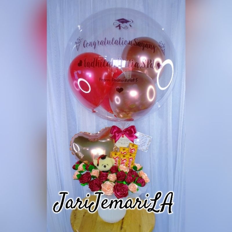 Buket bunga wisuda, buket bunga balon wisuda, buket bunga sempro, buket coklat wisuda, buket coklat 