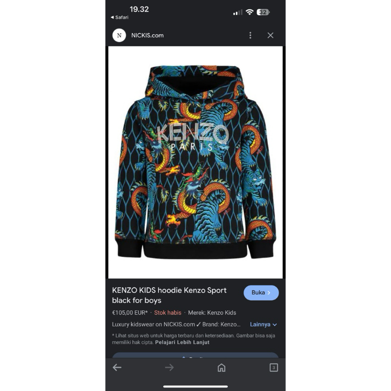 kenzo kids authentic HARGA PASS x gucci hugo boss burberry moncler play cdg armani  bape  fred perry