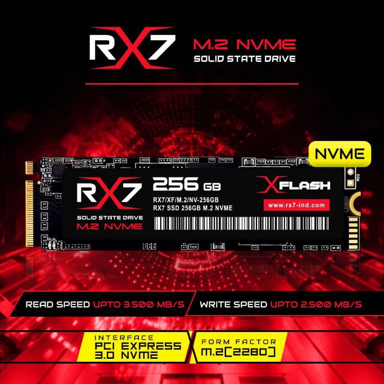 Terbagus SSD M2 NVME  M2 NVME M2NVME 256GB RX7 RESMI GARANSI 3 TAHUN