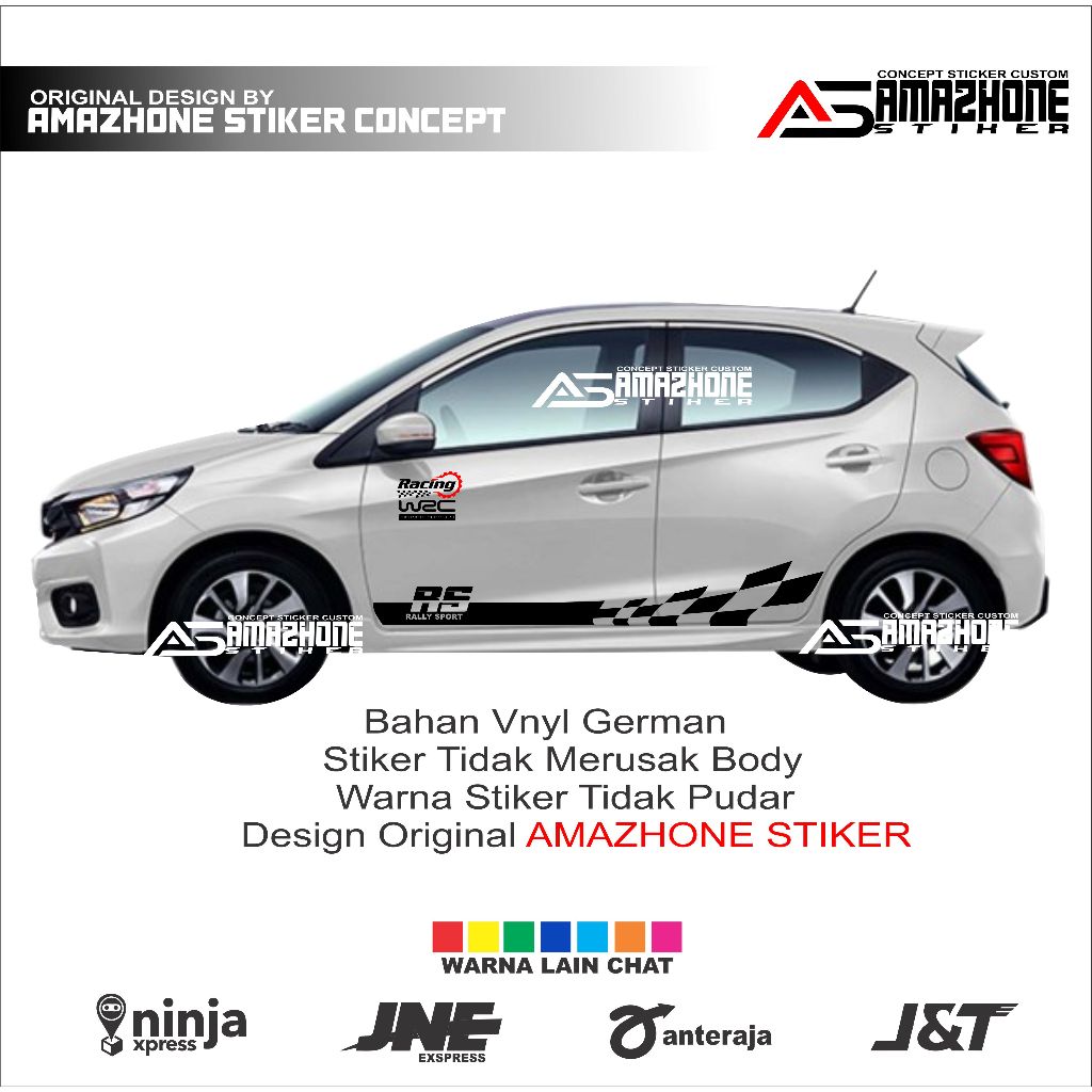 Stiker mobil brio rs jazz stiker cutting strip samping mobil honda brio rally sport minimalis
