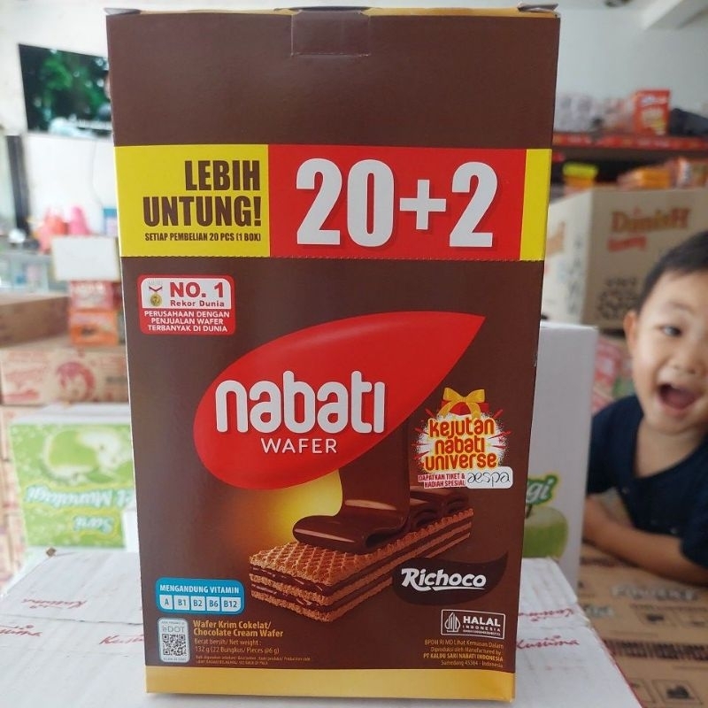 

wafer nabati rasa keju richeese chocolate isi 20 pcs+2