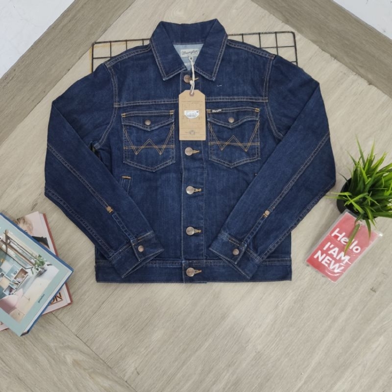 jaket jeans wrangler pria original SLIM FIT