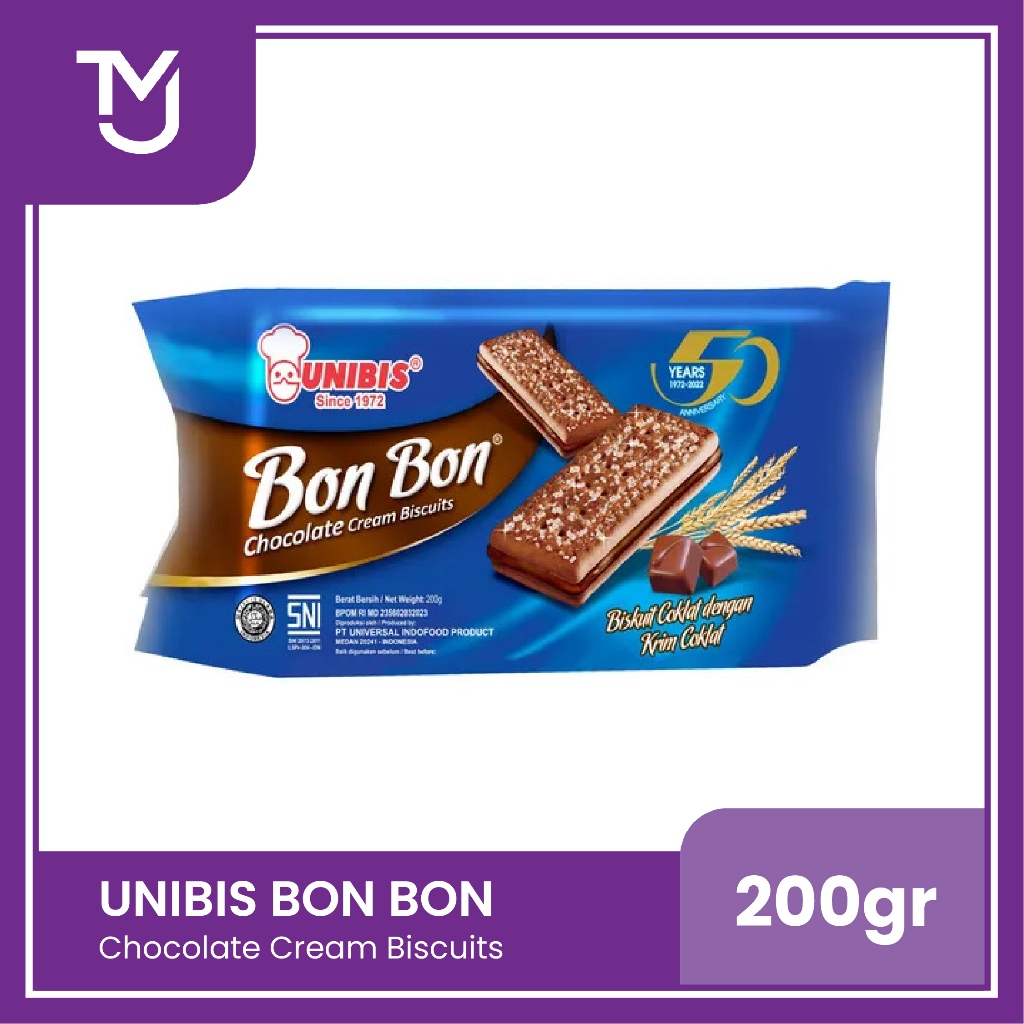 

UNIBIS BON BON Chocolate Cream Biscuits -- biskuit coklat dengan krim coklat