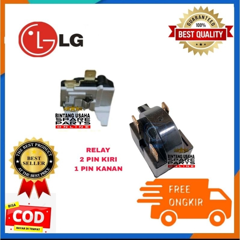 Relay 2 Pin Kiri 1 Pin Kanan + Overload Kulkas LG 1 Pintu / 2 Pintu