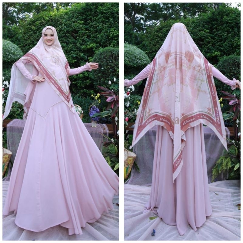 READY SIAP KIRIM STOK TERAKHIR BABY PINK ALORA SYARI BY ELDINA