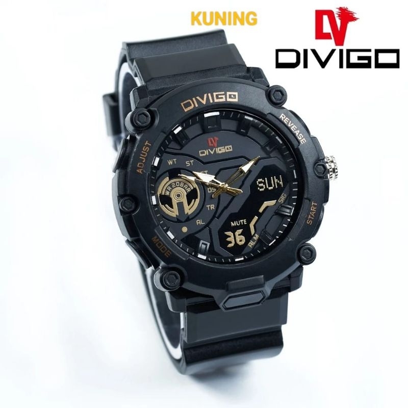 JAM TANGAN PRIA DIVIGO D-27 ANALOG SPORT STRAP RUBBER