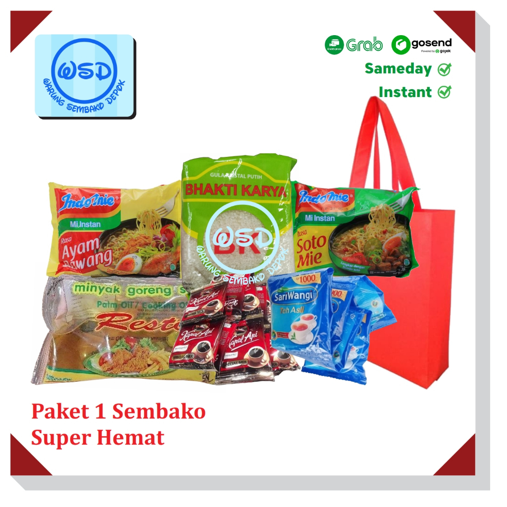 Paket 1 Sembako Super Hemat / Paket Sembako Tahlil / Hampers Sembako