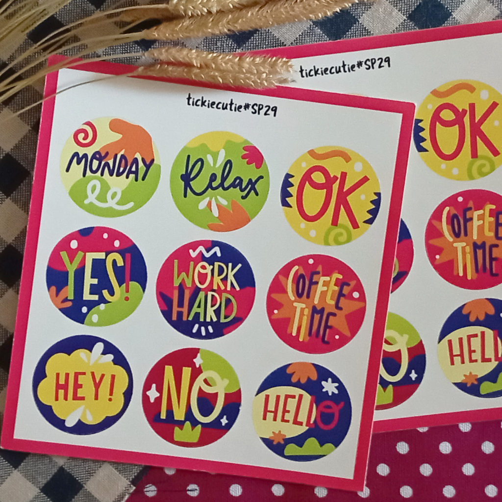 

Sticker Tickie Cutie #SP29 Words Daily two