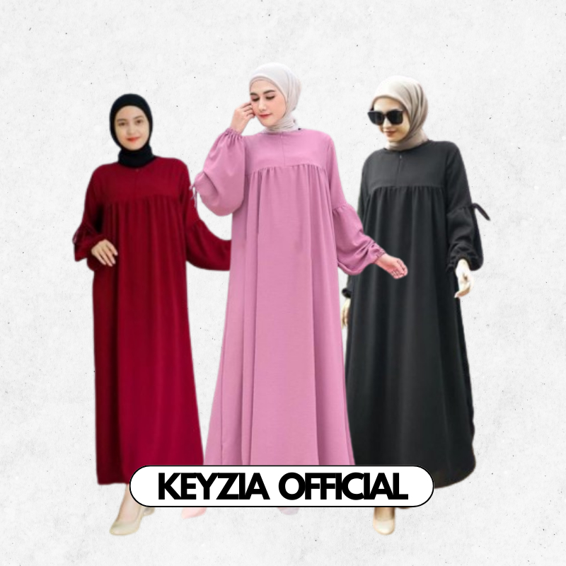 baju dress abaya gamis lebaran 2024 model terbaru wanita remaja dewasa midi muslim putih hitam kekin